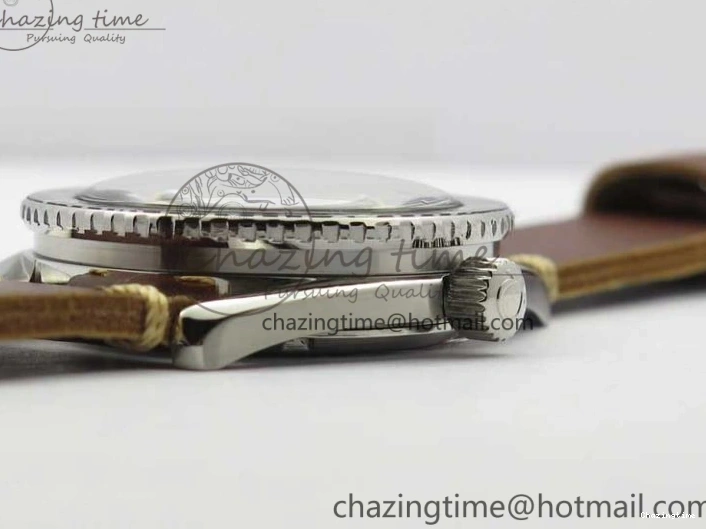 1219 Vintage Seamaster 300 No Date SS B12 Black Dial On Brown Leather Strap A2836 (Free Nylon Strap) Comfortable 7912